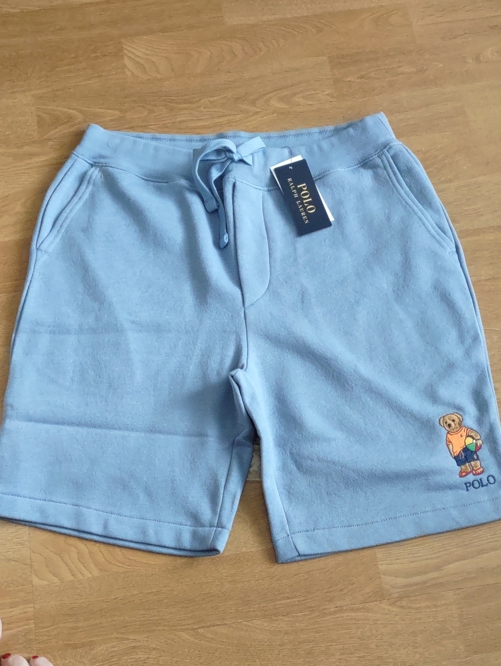 Polo by Ralph Lauren Light Blue Bear Patch Men's Athletic Shorts